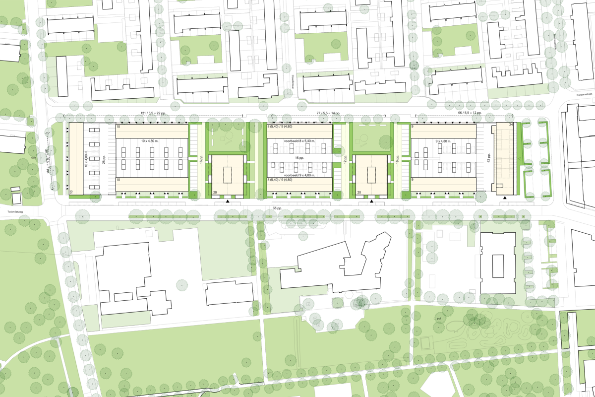 De Nijl Architecten - Verkavelingsplan woningbouw Bachlaan